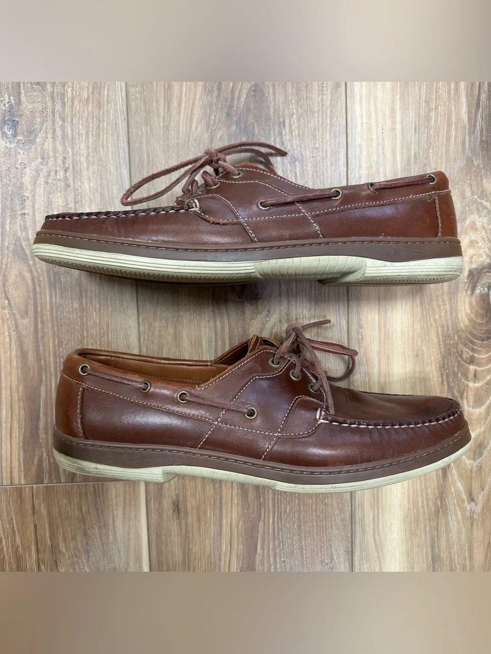 Allen Edmonds Eastport Boat Shoes Leather Loafers, Brown, Men’s 12
